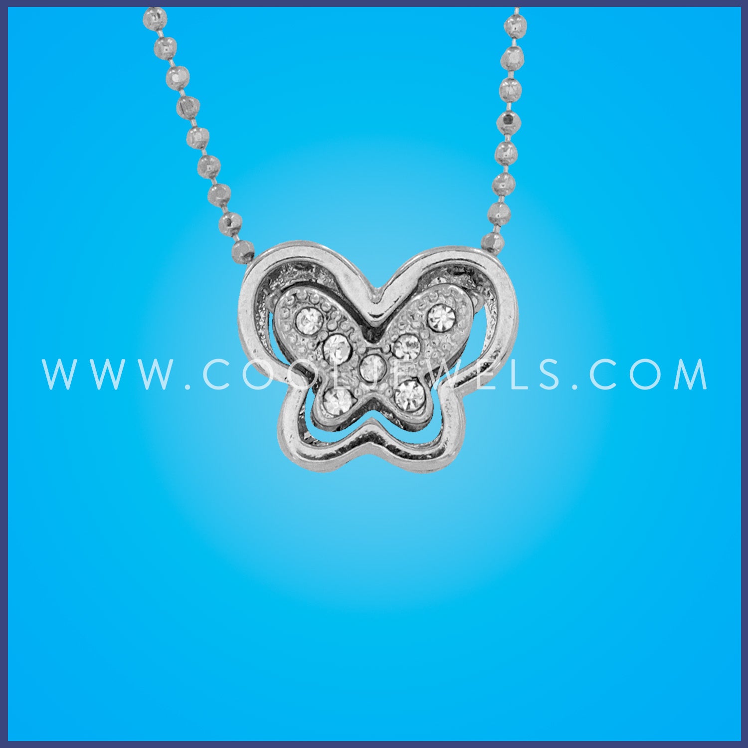 DC BALL CHAIN NECKLACE WITH BUTTERFLY PENDANT