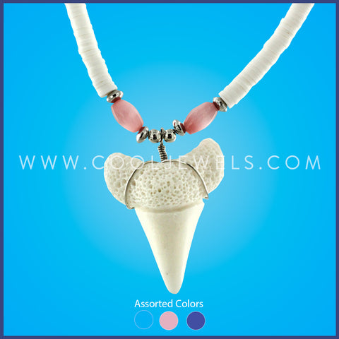 Shark Tooth Necklace With Turquoise Beads – Real Shark Tooth Necklaces
