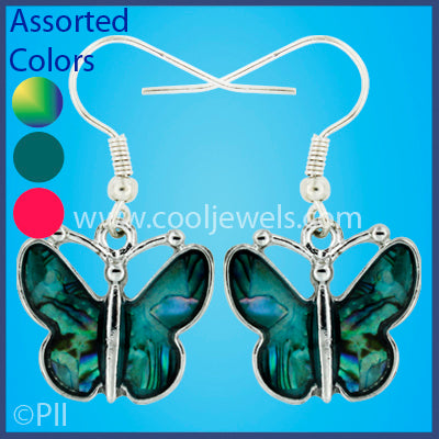 Iridescent Swirl Butterfly Earrings