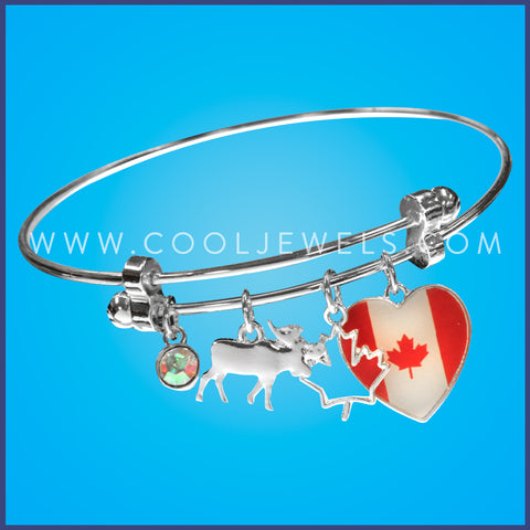 Canadian Themed Silver Bracelet