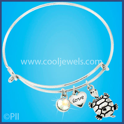 Turtle Silver Bangle Bracelets