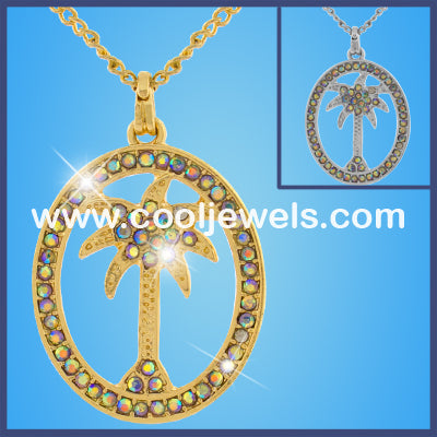 Rhinestone Palm Tree Necklaces