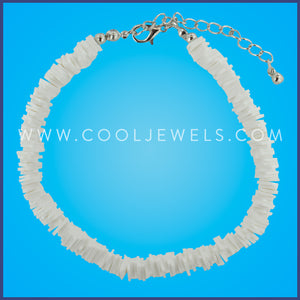 WHITE FIMO SLICE ANKLET