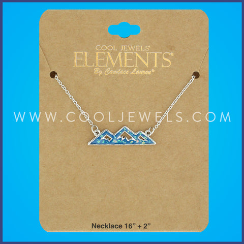 LINK CHAIN NECKLACE WITH IRIDESCENT MOUNTAIN PENDANT - CARDED